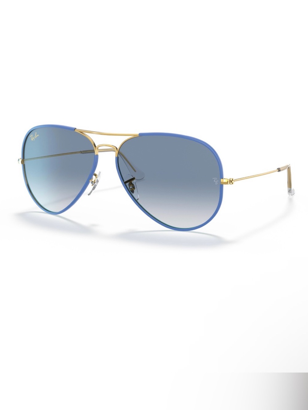 Ray-Ban Blue Gradient Aviator Sunglasses with Gold Frame